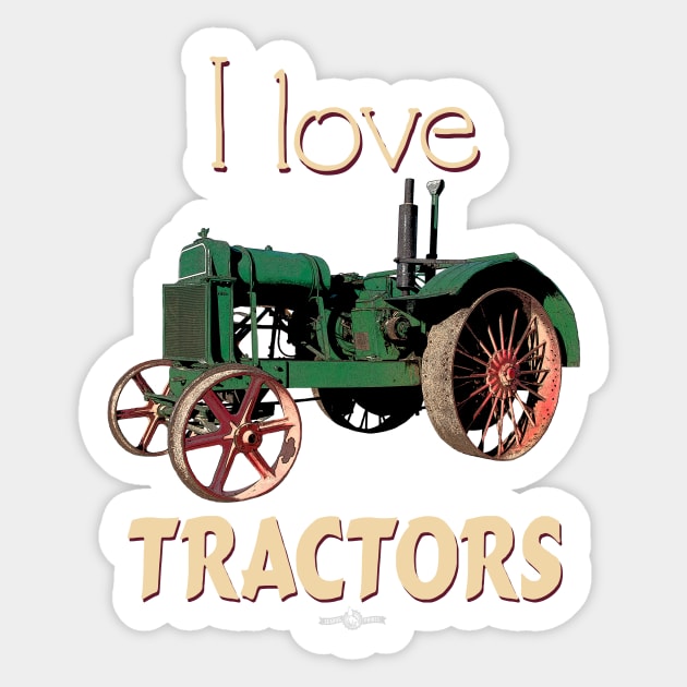 I Love Tractors Hart Parr Sticker by seadogprints